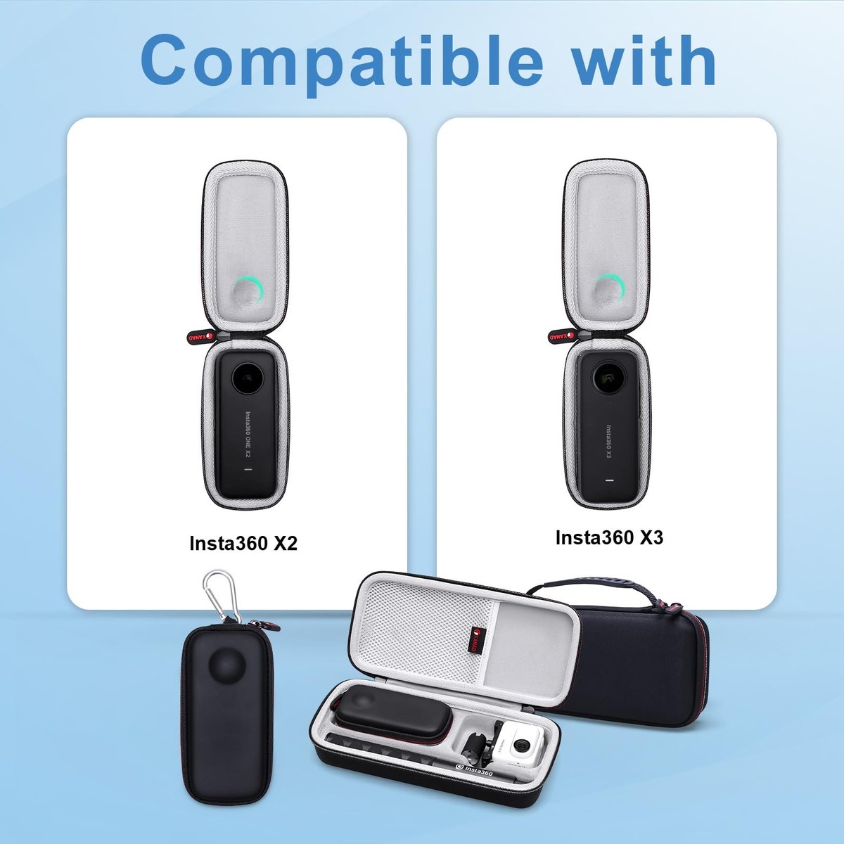 Hard Travel Case for Insta360 X3 ONE X2 GO 3S Kit 360 Action