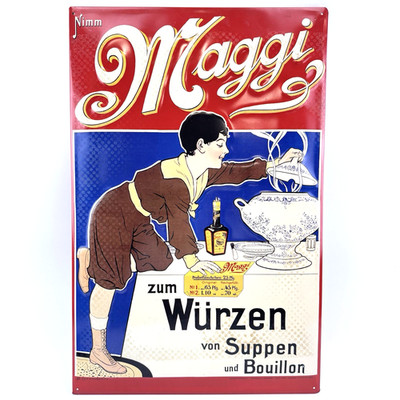 Maggi | Blechschild geprägt | Würzen von Suppen & Bouillon | 60x39 cm