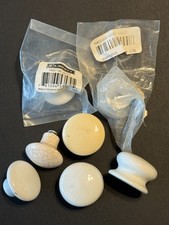 7 Vintage Misc. Mushroom-Shaped Ivory Ceramic Cabinet Furniture Drawer Knobs