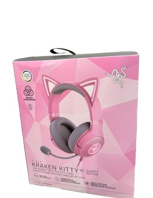 Razer Kraken Kitty V2 USB Headset with RGB Kitty Ears - Quartz