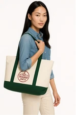 Trader Joe's Green Canvas Classic Tote Limited Holiday 2025 Edition Large Bag