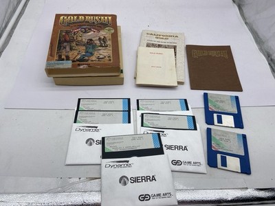 Gold Rush! (Sierra PC MS-DOS 3.5'' & 5.25'', 1988) Big Box Game -W Map & Hint Book