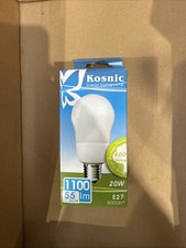 10 x Kosnic KCF20GLS/ES27-827 240V 20W Energy Saver ES GLS Lamp warm wh Pack 10