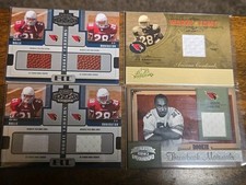 JJ Arrington 4card Jersey/Football Lot 2 Cards #ed 2 With Antrel Rolle Cardinals