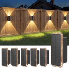 Solar Fence Lights Outdoor Garden, 6 Pack up and down Solar Wall Lights, 5 Colou