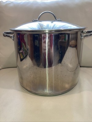 Chefmate Cookware 12 Quart Large Stock Pot Glass Lid Stainless Steel Heavy Duty