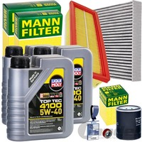 Mann Filter Filterset+Liqui Moly 5W40 ÖL FüR Lancia Ypsilon Fiat 500 Panda 169