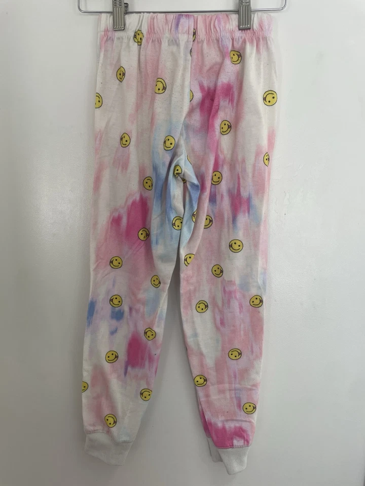 Old Navy Kids Girls Smiley Face 100% Polyester Elastic Pull On PJ Pants Pink M 8 - Image 3 of 4