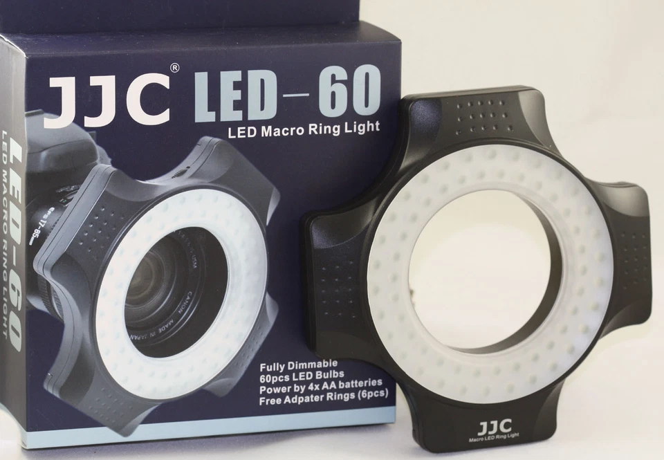 JJC 60 LED Macro Ring Light For Canon Sony Nikon T8I 90D A7 D5600 A6600 D7500 - Image 3 of 4