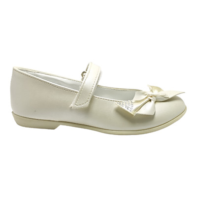 Mädchen Ballerinas Made in Italy Perlmuttleder mit seitlicher Schleife