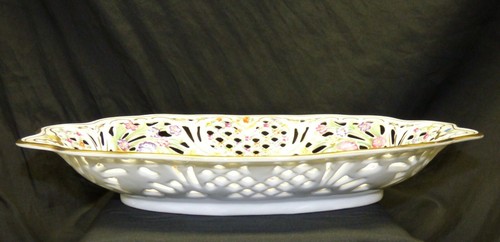 Zona EE. UU. Alemania Schumann Dresden Flores 12" Plato para Servir Tazón Reticulado De Colección - Imagen 7 de 12