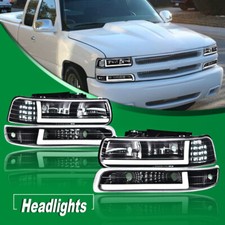For 99-02 Chevy Silverado 1500 2500 HD 3500 LED DRL Headlight Bumper Signal Lamp
