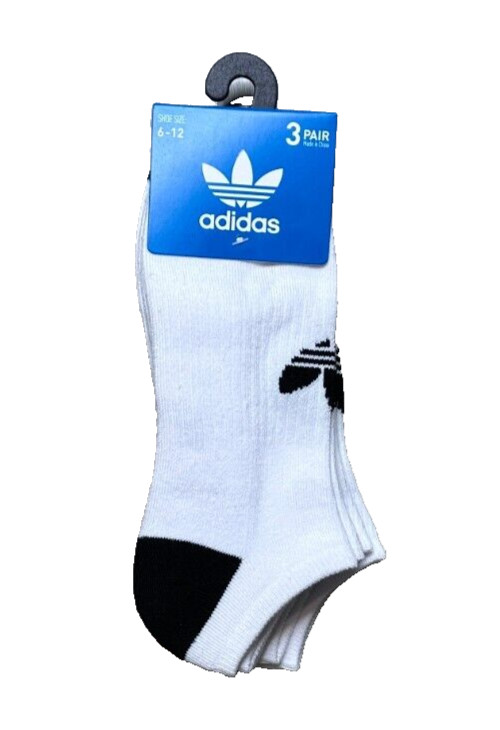Носки Adidas 3 Pack No Show, белые, Размер: Размер мужской обуви 6-12