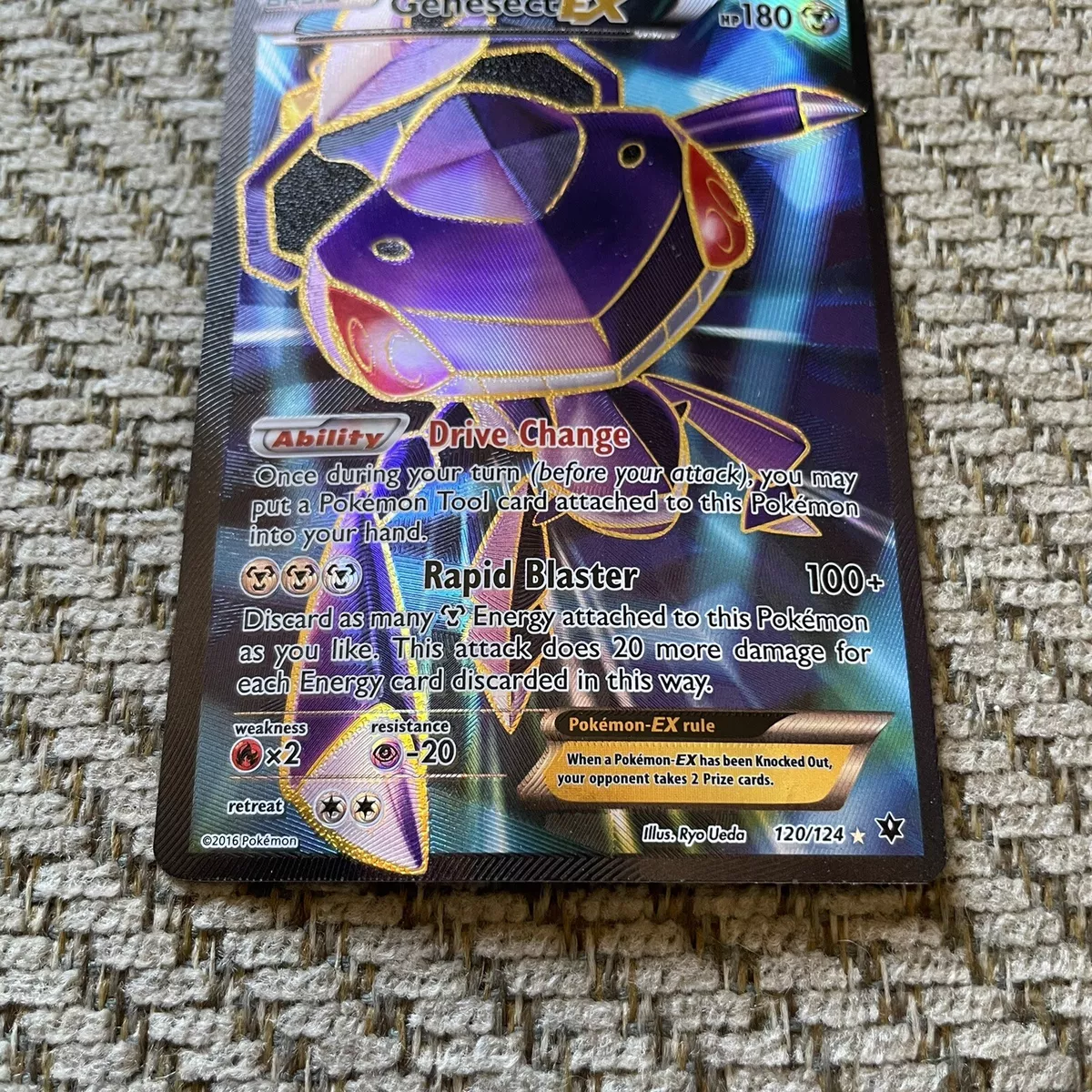 Pokemon genesect Ex NEW & MINT 120/124 Full Art Card ULTRA RARE Fates  Collide NM