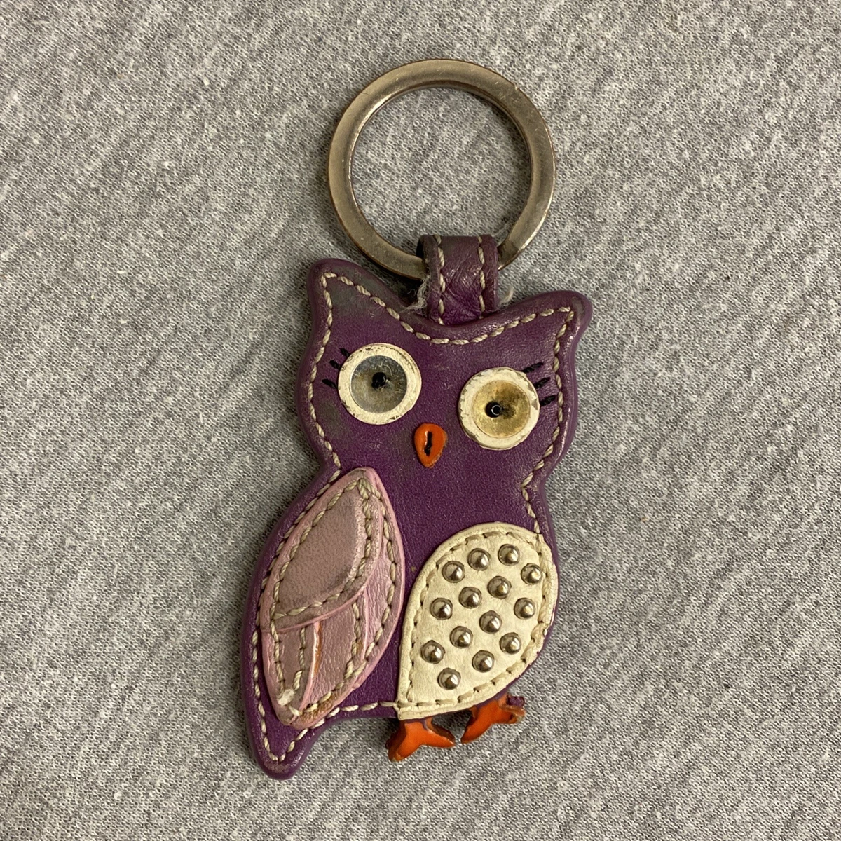 Leather owl keychain sale