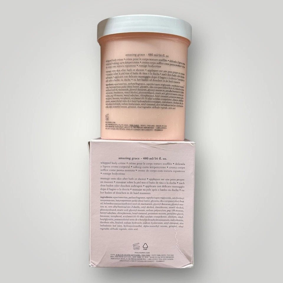 Crema corporal batida Philosophy Amazing Grace 16 oz nueva en caja Foto 2 de 3