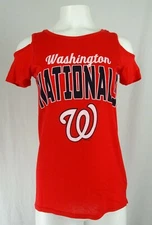 Washington Nationals MLB G-III 4her Women's Cold Shoulder T-Shirt