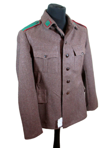 Vintage Soviet Era Bulgarian military jeep jacket blazer coat army wool green tr - Afbeelding 1 van 12
