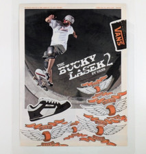 2005 Bucky Lasek 2 by Vans Laminated Ad – Skateboarding Shoe & Bowl Poster