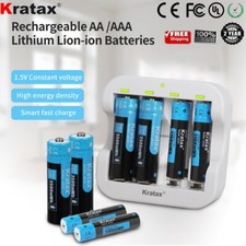 Kratax Lithium-Ioen AA AAA Akku Batterie 1.5V AA AAA Wiederaufladbare Batterien