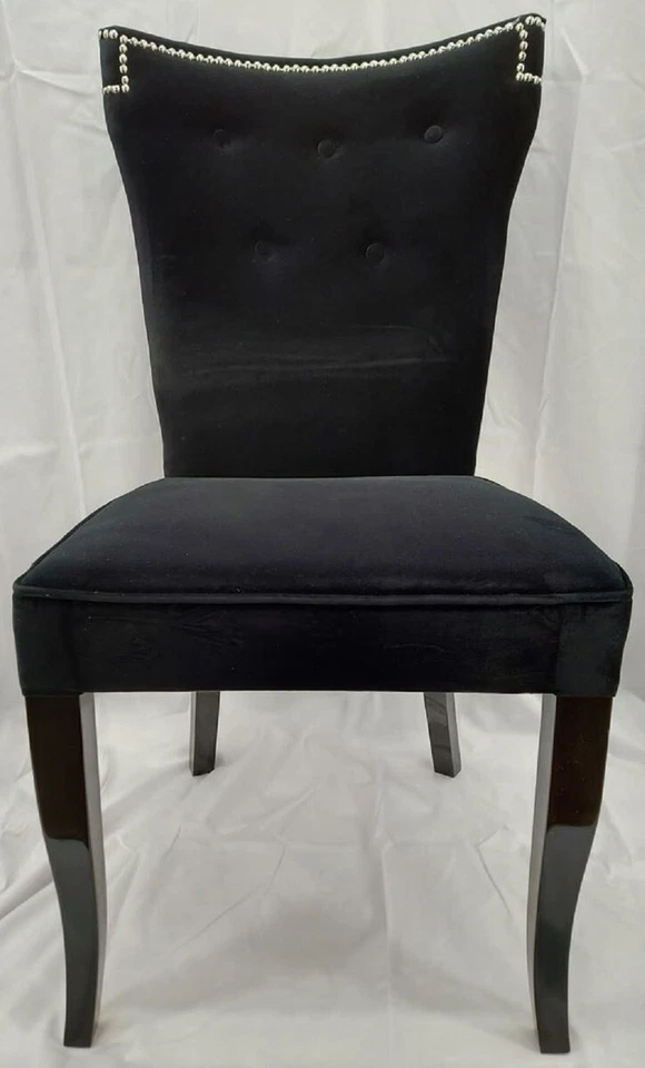 Casa Padrino Luxus Esszimmer Stuhl Schwarz / Silber - Küchenstuhl Möbel