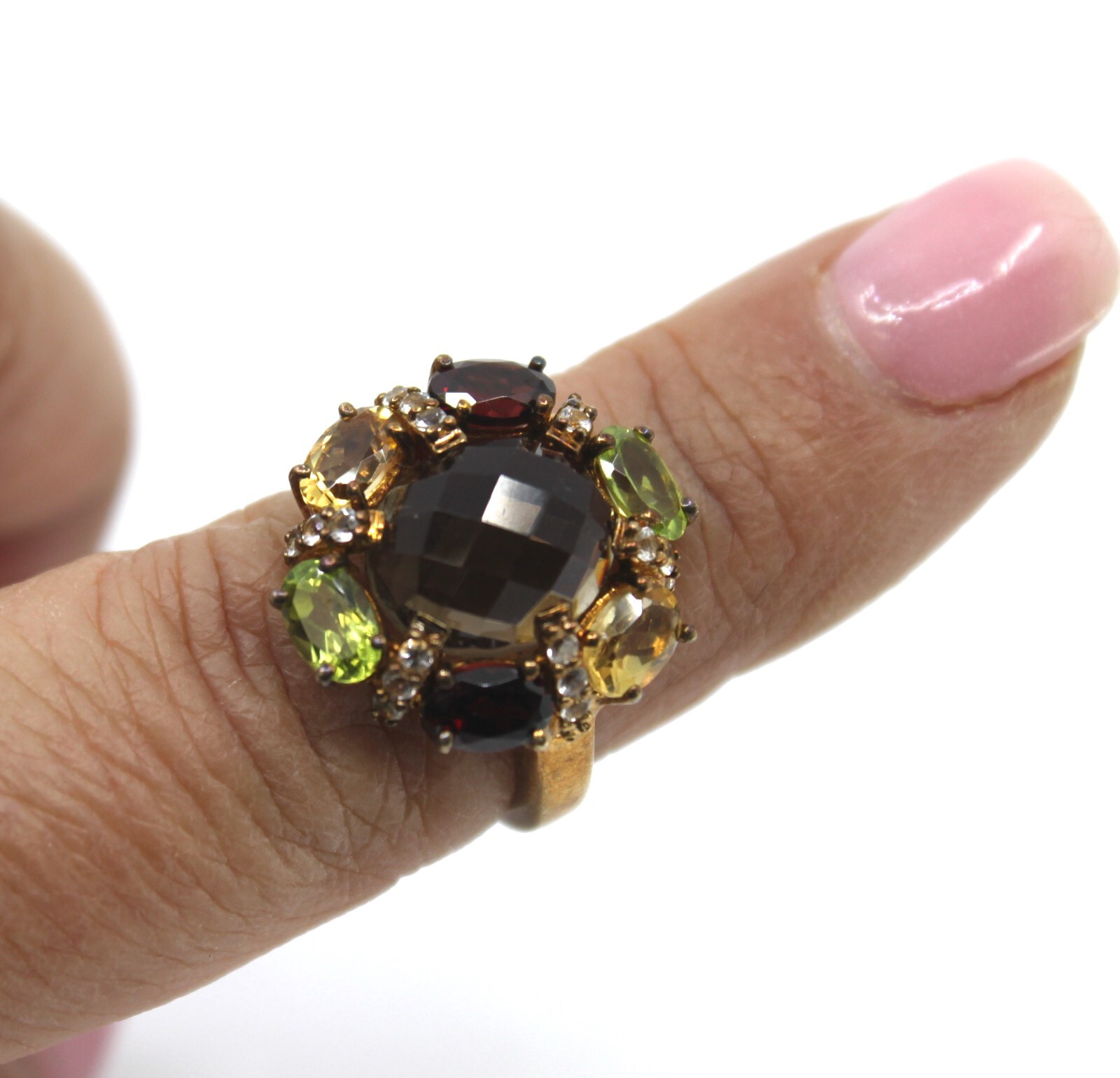 Multi Natural Gemstone Statement Ring in Sterling… - image 11