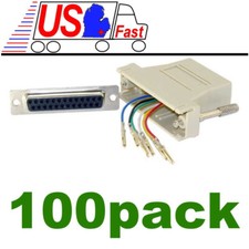 100pcs DB25 pin Female RJ12/RJ11 Jack Modular Adapter 6P6C 6wire Phone/Telephone