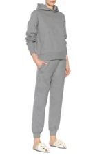 NWT $450 The Row Linzia Cotton Sweatpants in Medium Grey Mélange sz L