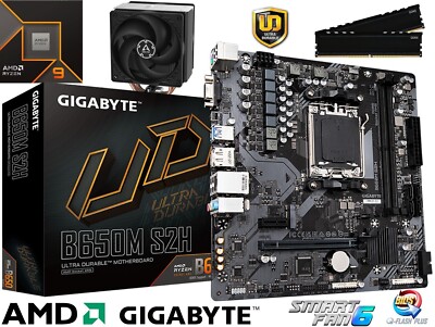 PC Aufrüstkit Bundle AMD Ryzen 9 9900X bis 64GB DDR5 mit GIGABYTE B650M S2H