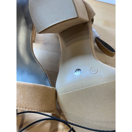 Worthington Heeled Sandals Ankle Strap Block Heel Tan Suede New size 11 - Picture 7 of 11