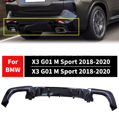Gloss Black Rear Diffuser Bumper Lip For 2018-2021 BMW G01 X3 M40i M ...