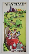 1970s Illinois Scenic Motor Tours Drive Route Auto Tourist Vtg Travel Brochure