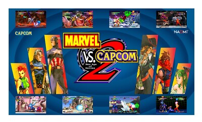 Marvel vs Capcom 2 Big Blue Dynamo Arcade Marquee Backlit Sign 27'' x 15.5''