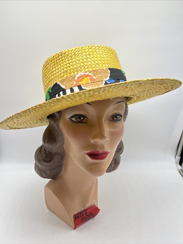 Cappello donna in paglia con fascia tropicale taglia grande unisex - Foto 6 di 9