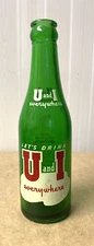 Vintage Soda Pop Beverage Bottle  - ACL -  U and I  - 7 Oz - Freeland, Pa