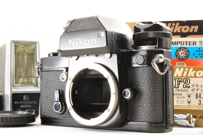 Nikon F2 Photomic Black 35mm SLR Film Camera DP-1 w/Flash *Excellent* #3972