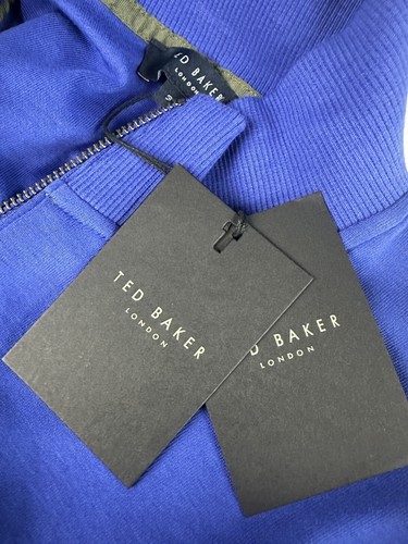 Ted Baker Herren Langarm Trichterausschnitt 1/2 Reißverschluss Blau Pullover Sweater Medium (3) - Bild 6 von 8