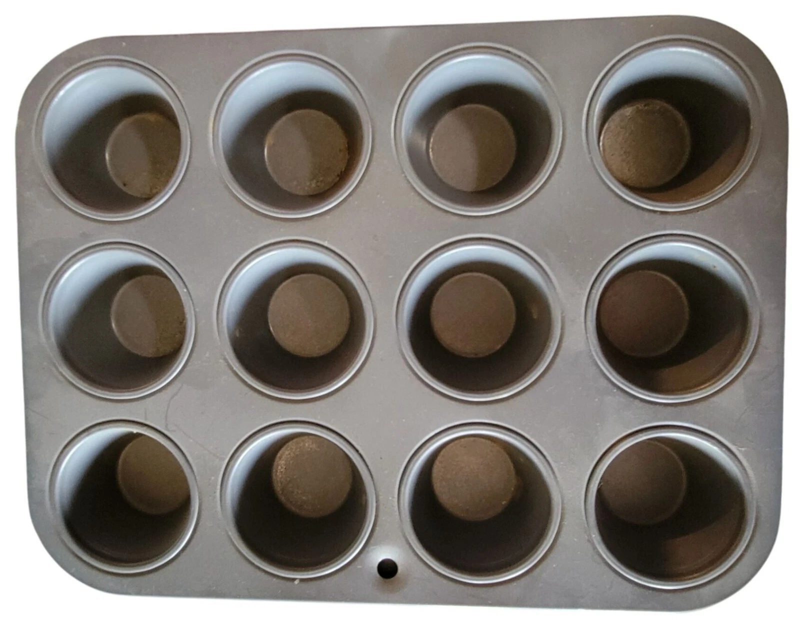 3 Piece Aluminum Mini Muffin Cupcake Pan Baking Tray 12 Count 7.5x10" Vintage