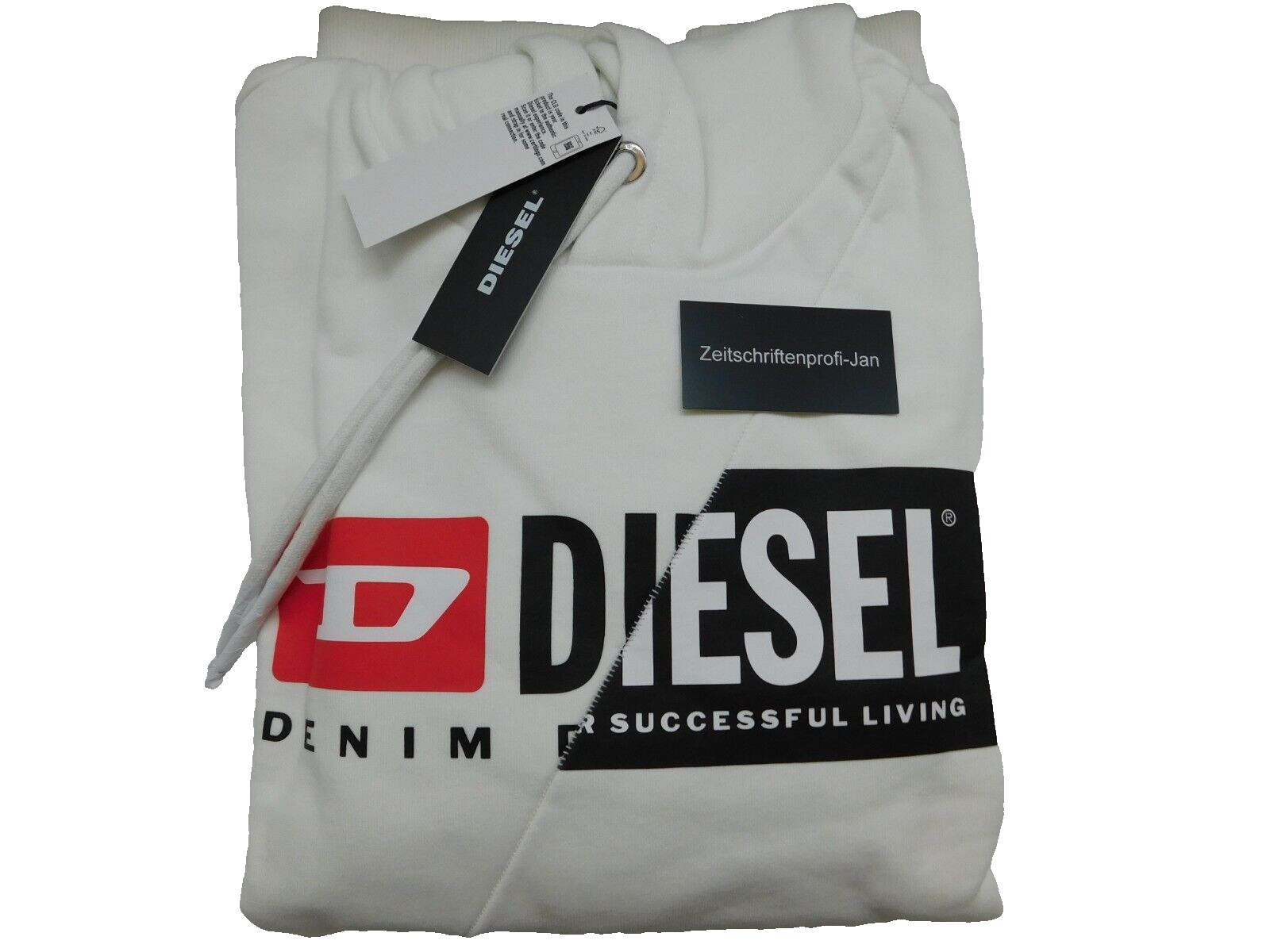 Diesel Herren Hoodie Kapuzenpullover weiß Gr.XXL