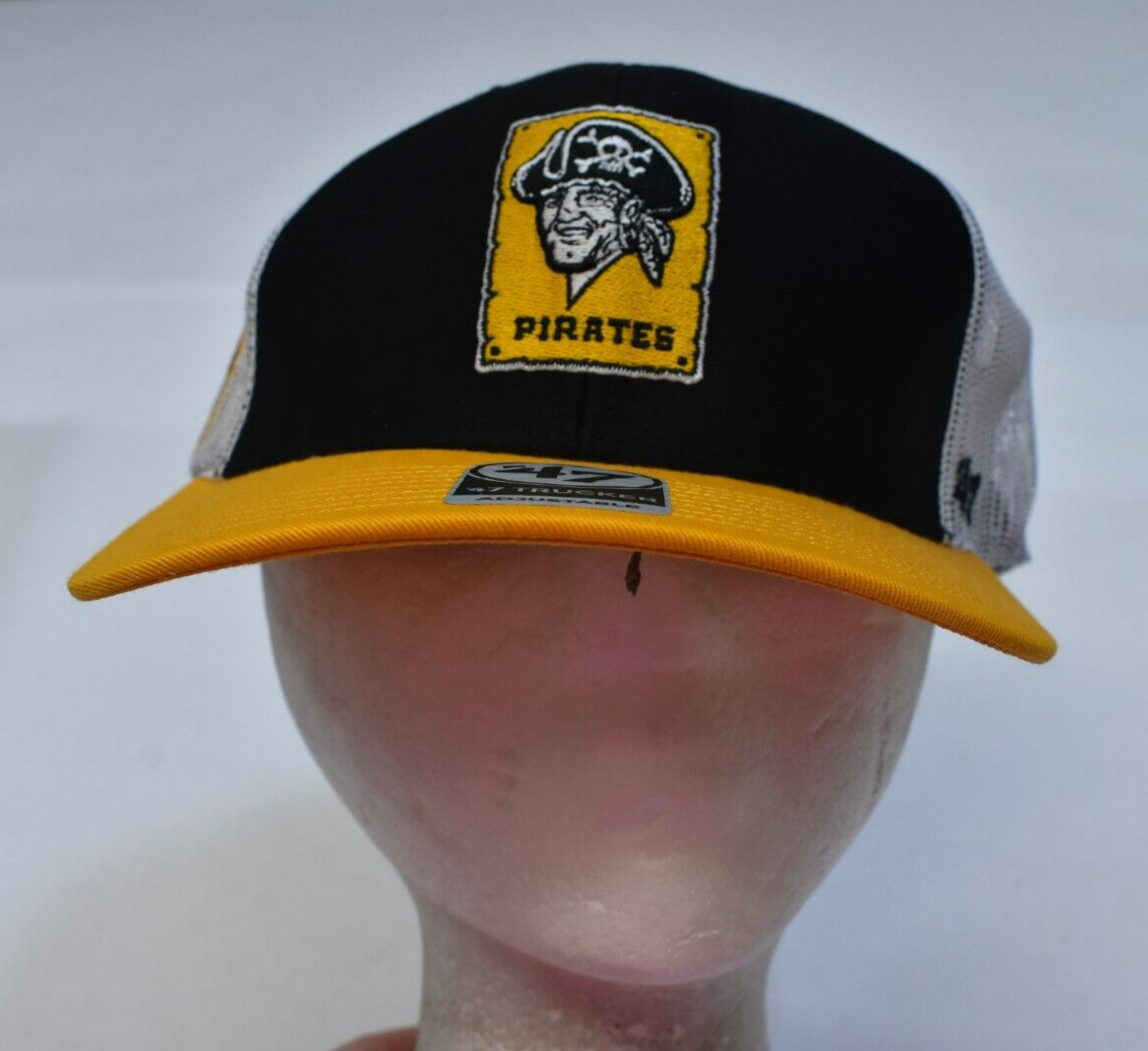 Pittsburgh Pirates '47 Brand Trucker Cooperstown Black Side Note Trucker Hat OS