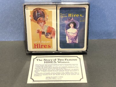HIRES Root Beer Playing Card Set 2 Factory Sealed Decks 1970s W/All Packaging.