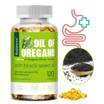 Oregano Oil 6000 Mg Gels Contains Carvacrol And Thymoquinone Digestive Problems