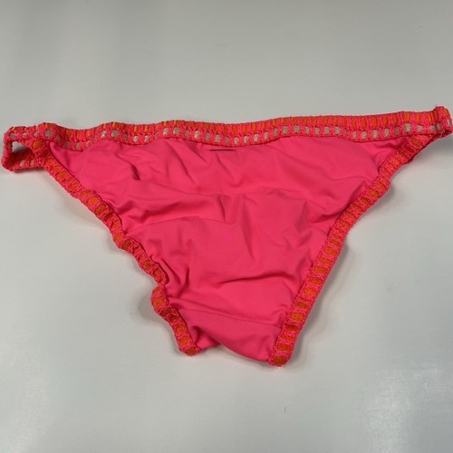 Y2K Victorias Secret Size Small Cheeky Bikini Bottoms Pink Orange #1478 - Picture 4 of 7