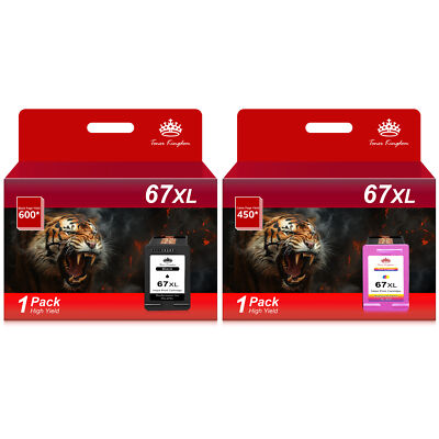 Replacement 67XL Black & Tri-Color Ink for HP Deskjet Plus 4140 4152e 4155e 4158