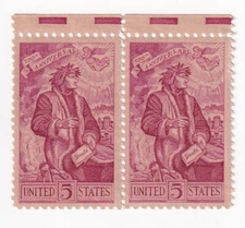 STAMP US SCOTT 1268 "Dante Alighier" 5 CENT 1965 MNH HORIZ PAIR