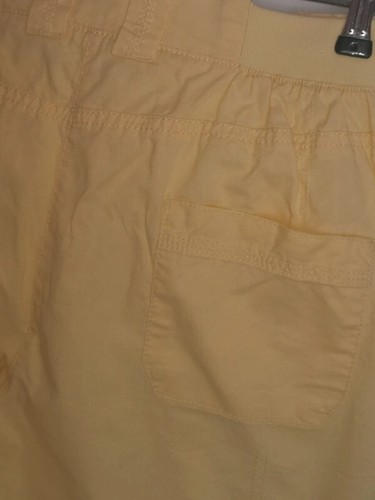 BHS Women's Yellow Cotton Cropped Trousers with Pockets UK 18 - Picture 3 of 4
