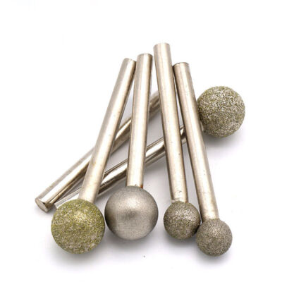 6-50mm Ball Round Diamond Burrs Grinding Bits Point 6mm / 8mm Shank ...