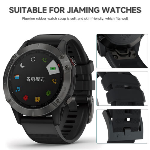 Sport Silikon Band für Garmin Fenix 7/5X/6X/Descent MK1/D2 Delta PX/D2 Charlie - Bild 2 von 20