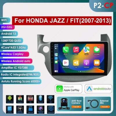 32GB Für HONDA Fit Jazz LHD 2007-2014 Android 13 CarPlay Autoradio GPS NAVI DAB+