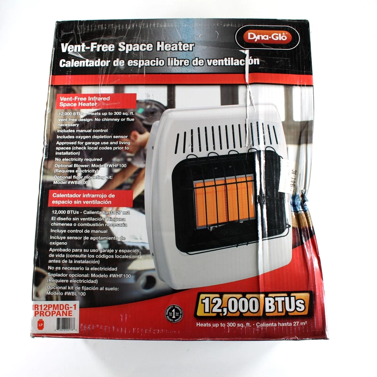 Dyna-Glo 300 sq. ft. 12000 BTU Propane Wall Heater No Vent Needed Space  Heater | eBay